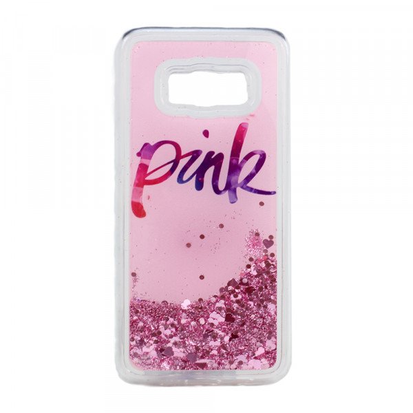 Wholesale Samsung Galaxy S8 Design Glitter Liquid Star Dust Clear Case (Pink Pink)